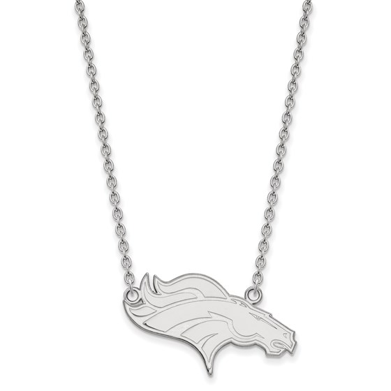 Sterling Silver Denver Broncos Large Pendant Necklace Sterling Silver Denver Broncos Large Pendant Necklace